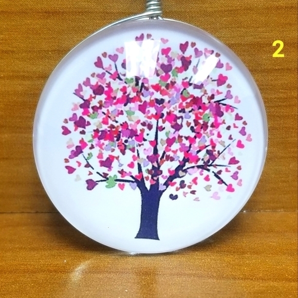 Watercolor Tree Pendant Necklace - Picture 2 of 8